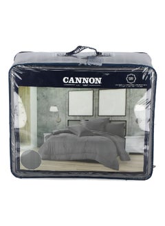 Cannon 3-Piece Premium Quality T215 Cotton Stripe Comforter Set Satin White Twin 50 x 25 x 60 cm CN CT3PCS-WHTD  - Image 1