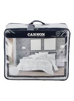 Cannon 3-Piece Premium Quality T215 Cotton Stripe Comforter Set Satin White Twin 50 x 25 x 60 cm CN CT3PCS-WHTD  - Image 4