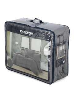 Cannon 3-Piece Premium Quality T215 Cotton Stripe Comforter Set Satin White Twin 50 x 25 x 60 cm CN CT3PCS-WHTD  - Image 2