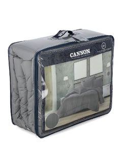 Cannon 3-Piece Premium Quality T215 Cotton Stripe Comforter Set Satin White Twin 50 x 25 x 60 cm CN CT3PCS-WHTD  - Image 3