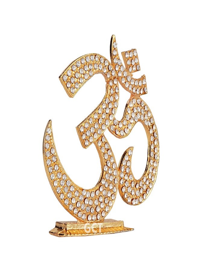 GCT Hindu Religious Symbol OM Idol (B-193) Gold Metal Statue for Home Décor Car Dashboard Mandir Pooja Murti Temple Puja Office Table Showpiece - Image 3