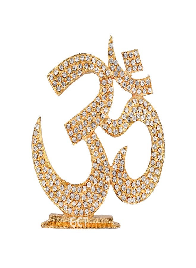 GCT Hindu Religious Symbol OM Idol (B-193) Gold Metal Statue for Home Décor Car Dashboard Mandir Pooja Murti Temple Puja Office Table Showpiece - Image 1