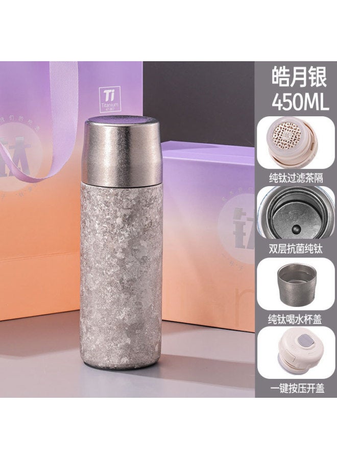 New Pure Titanium Bacteriostatic Fresh-keeping Thermos Cup Light Luxury Tea Water Separation Titanium Cup Portable Accompaniment High-end Braised Tea Cup Gift
