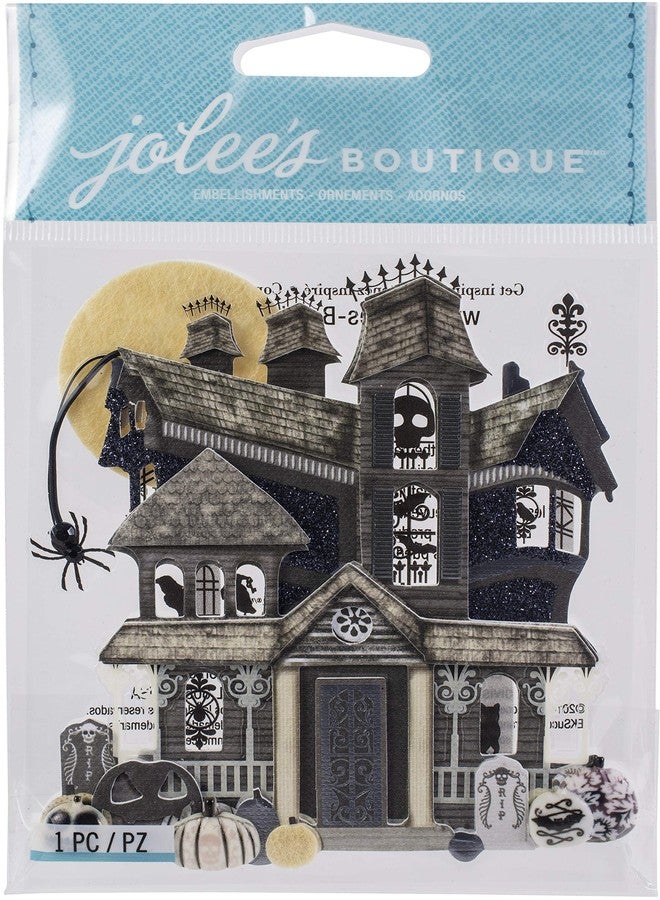 Jolee's Boutique Stickers, Black and White Haunted House