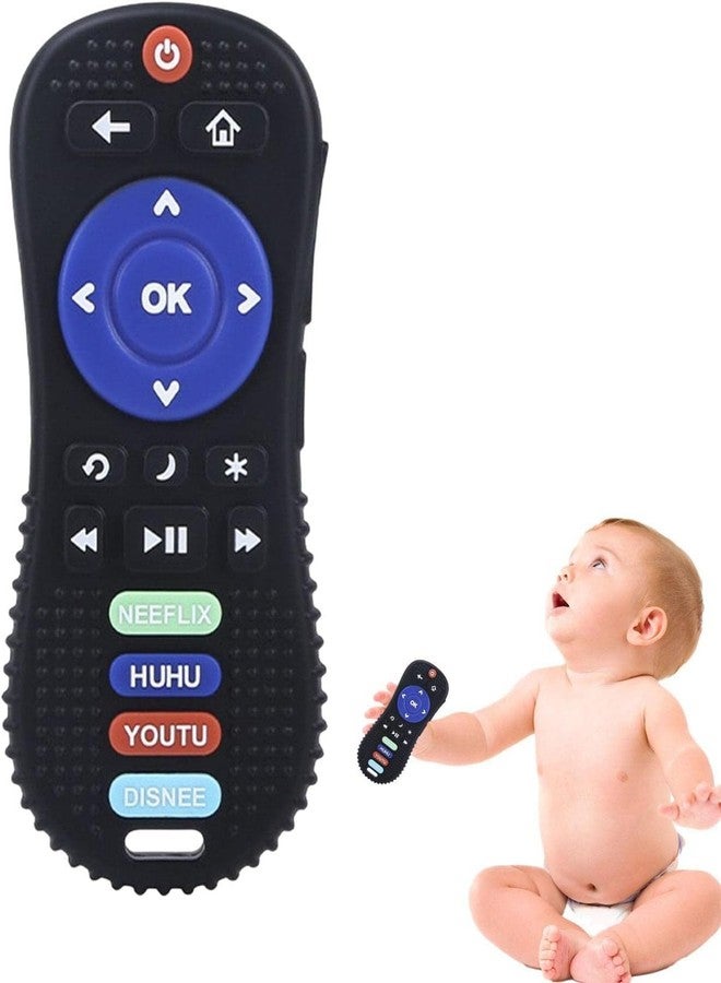 تيك تافاكال عضاضة سيليكون عن بعد من تيك تاڤاكال للأطفال، مناسبة للأطفال من عمر 3 أشهر فما فوق ومن 6 إلى 12 شهرًا، تساعد على تنمية مهارات العض، والتعرف على الألوان والأشكال، ألعاب تسنين للأطفال الرضع والصغار، لون أسود - Image 1