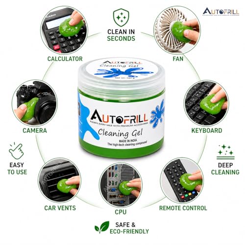 AUTOFRILL Cleaning Gel for Car AC Vent Interior Dust Keyboard Cleaner Super Clean Gel Cleaner Kit Universal Car Interior, Keyboard, PC, Laptop Cleaning Kit Car Cleaning Gel (Green-160 gm) (Pack of 1) - Image 2