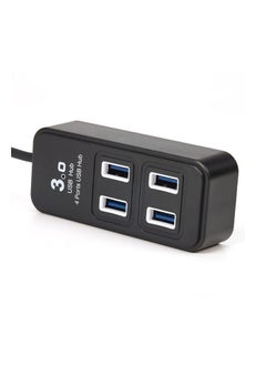 Generic High-Speed USB 3.0 Hub Model P-1901 - 4 Ports - Supports 1TB HDD with Blue LED Power Indicator - Black Color  - Image 1