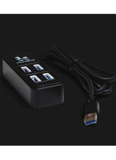 Generic High-Speed USB 3.0 Hub Model P-1901 - 4 Ports - Supports 1TB HDD with Blue LED Power Indicator - Black Color  - Image 5