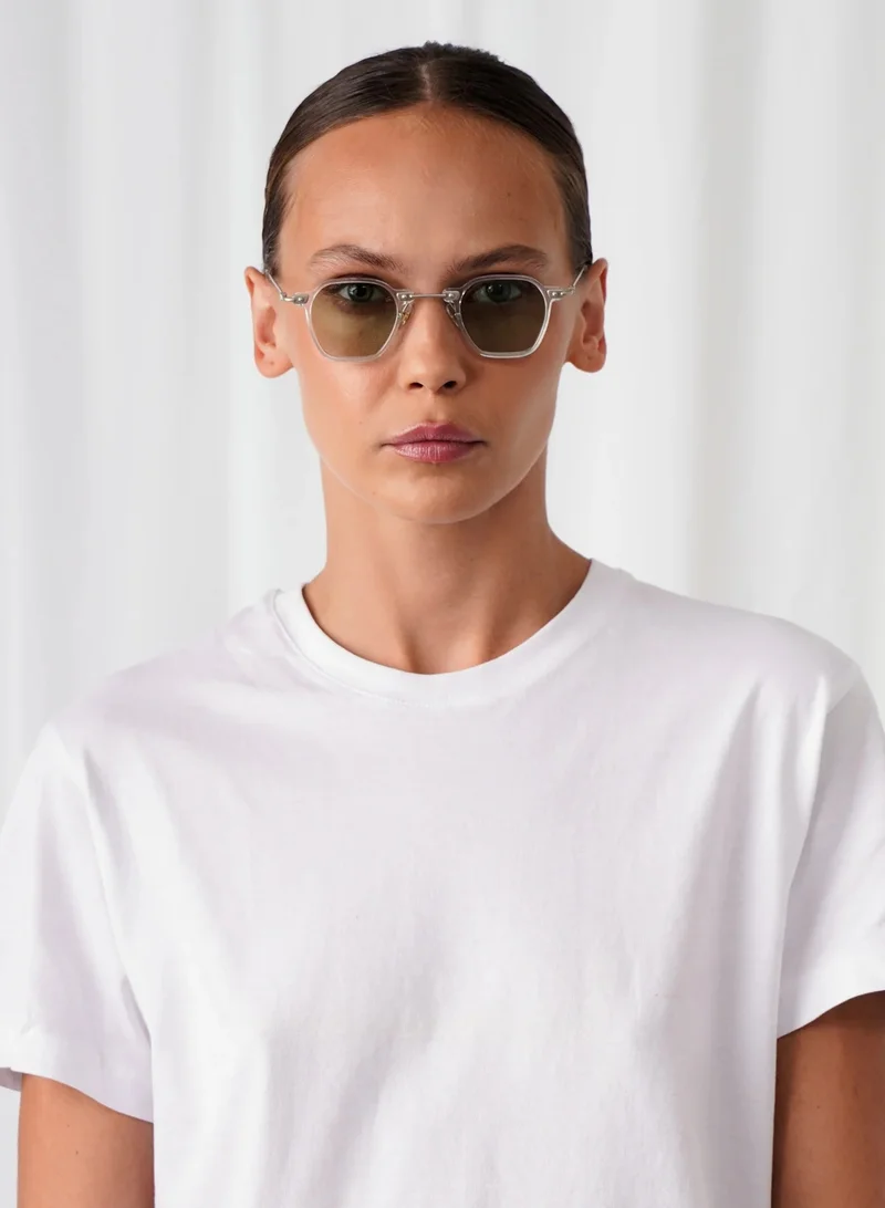  اكسبليست باوتس Explicit Poets Unisex LOGAN CLEAR Clear  - Light Green Stylish Sunglasses, 43EP4