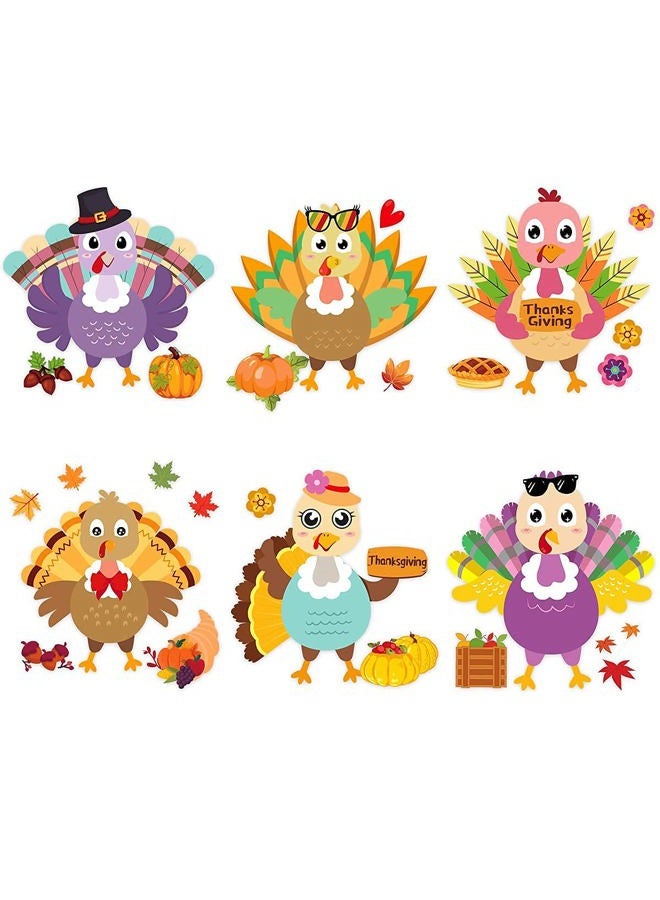 WorldBazaar Thanksgiving Stickers for Kids 48PCS Make Your Own Turkey Sticker Sheets Make A Turkey Stickers Party Activities Art Craft School Reward - Image 4