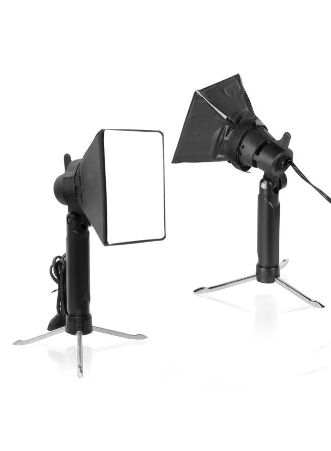 Meking Mini Softbox Photography Lighting Kit, Portable 4x4.8in Continuous Lighting LED Lamp with Collapsible Diffuser for Video Tabletop Studio Small Product Shooting, 2 Sets - Image 1