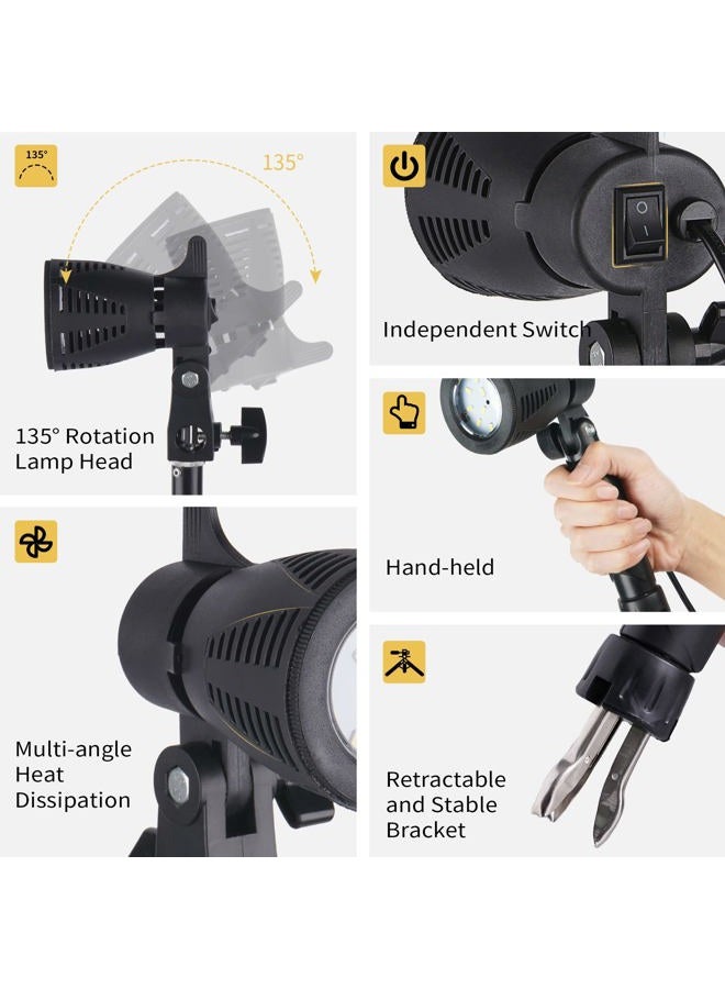 Meking Mini Softbox Photography Lighting Kit, Portable 4x4.8in Continuous Lighting LED Lamp with Collapsible Diffuser for Video Tabletop Studio Small Product Shooting, 2 Sets - Image 3