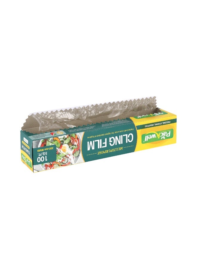 Packwell Cling Film 30cm x 100sqft  Durable Plastic Wrap for Food Storage, Meal Prep, Freshness Preservation & Kitchen Use - Image 2