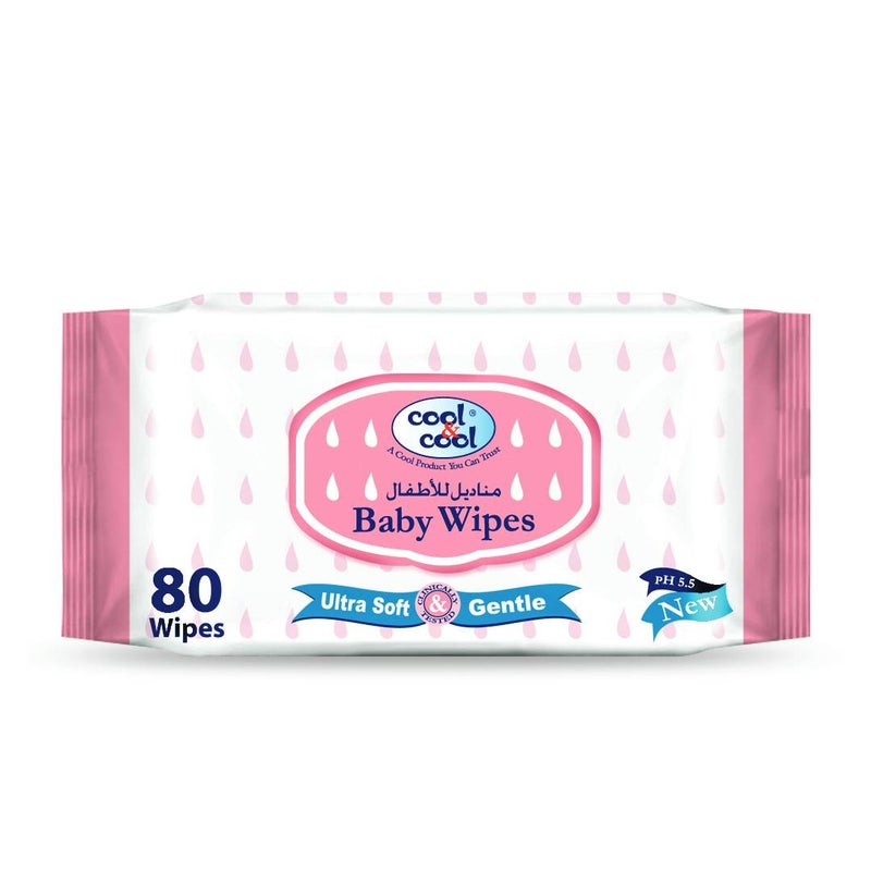 Cool & Cool Baby Wipes, 80 sheets, UAE - Image 3