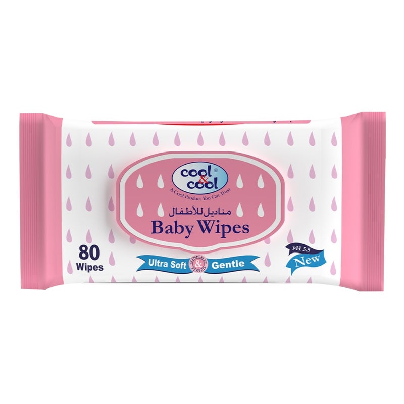 Cool & Cool Baby Wipes, 80 sheets, UAE - Image 2