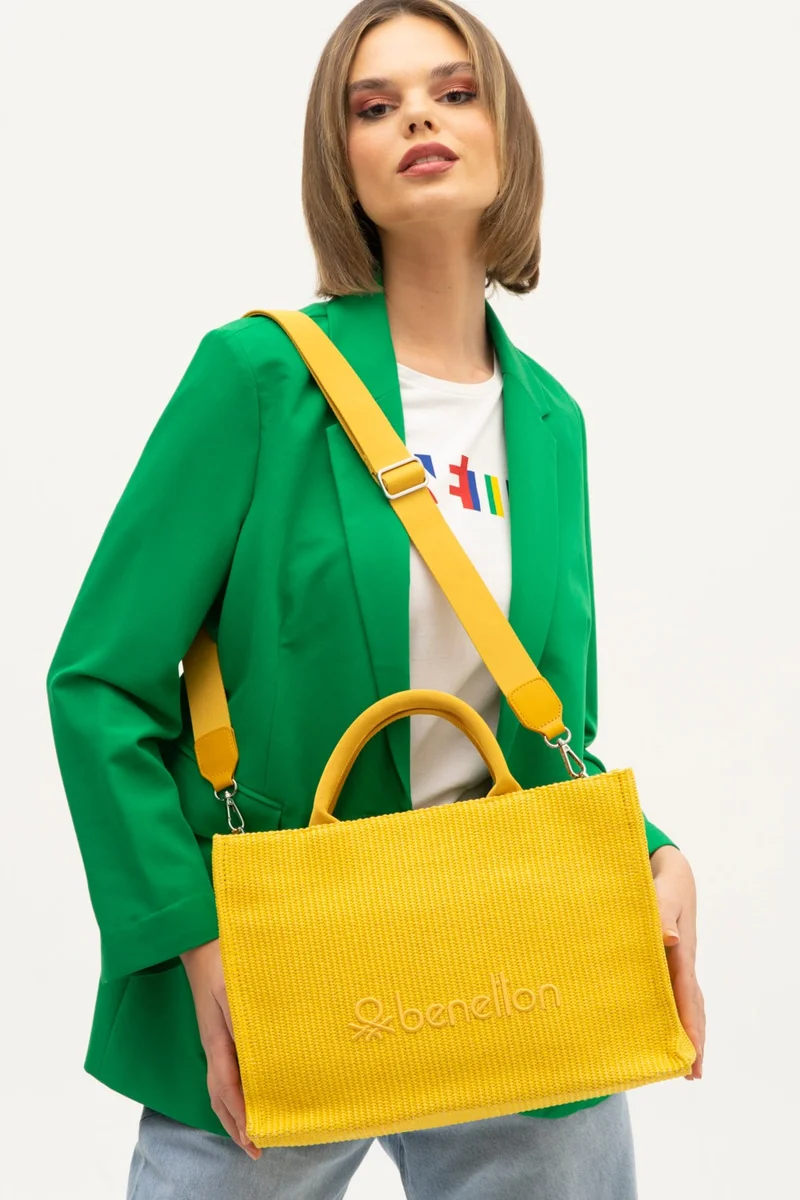 يونايتد كولورز أوف بينتيون Benetton Women's Shoulder Bag Yellow BNT1274