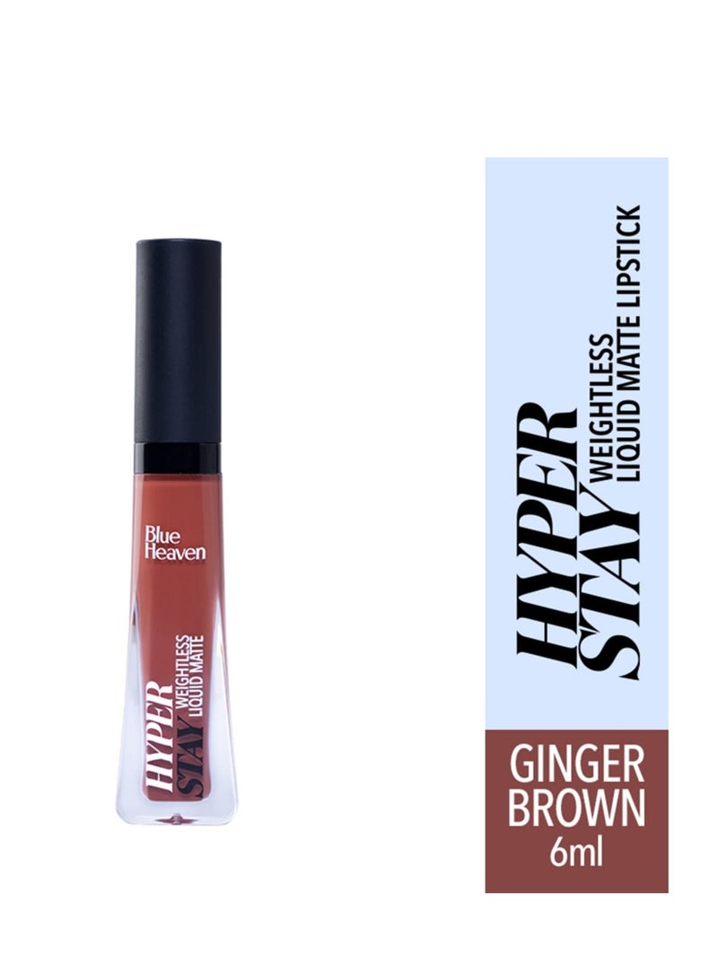 بلو هيفين كوزمتكس أحمر شفاه سائل غير لامع من بلو هيفين هايبرستاي 6 مل، بني زنجبيل 12 - Image 2