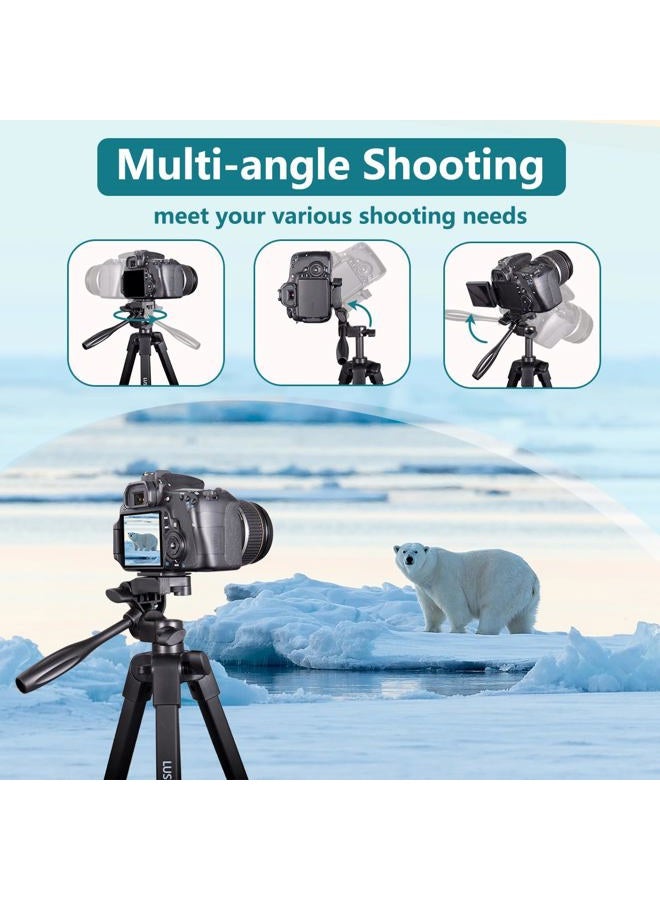 Lusweimi Tripod, Lusweimi 73-Inch Camera Tripod for iPad Pro & iPhone Compatible with Tablet/iPad Pro 12.9 inch, Camera Tripod Stand with Wireless Remote & Bag - Image 4