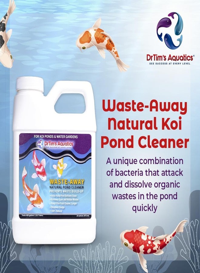 دي آر تيم أكواتيكز مُنتج DrTim's Aquatics Waste-Away Koi - 16 أونصة - تركيبة صيانة طبيعية - يساعد على تحليل النفايات العضوية المخفية، ويدعم التدفق والصفاء، ويحافظ على تشغيل الفلاتر بسلاسة. - Image 2