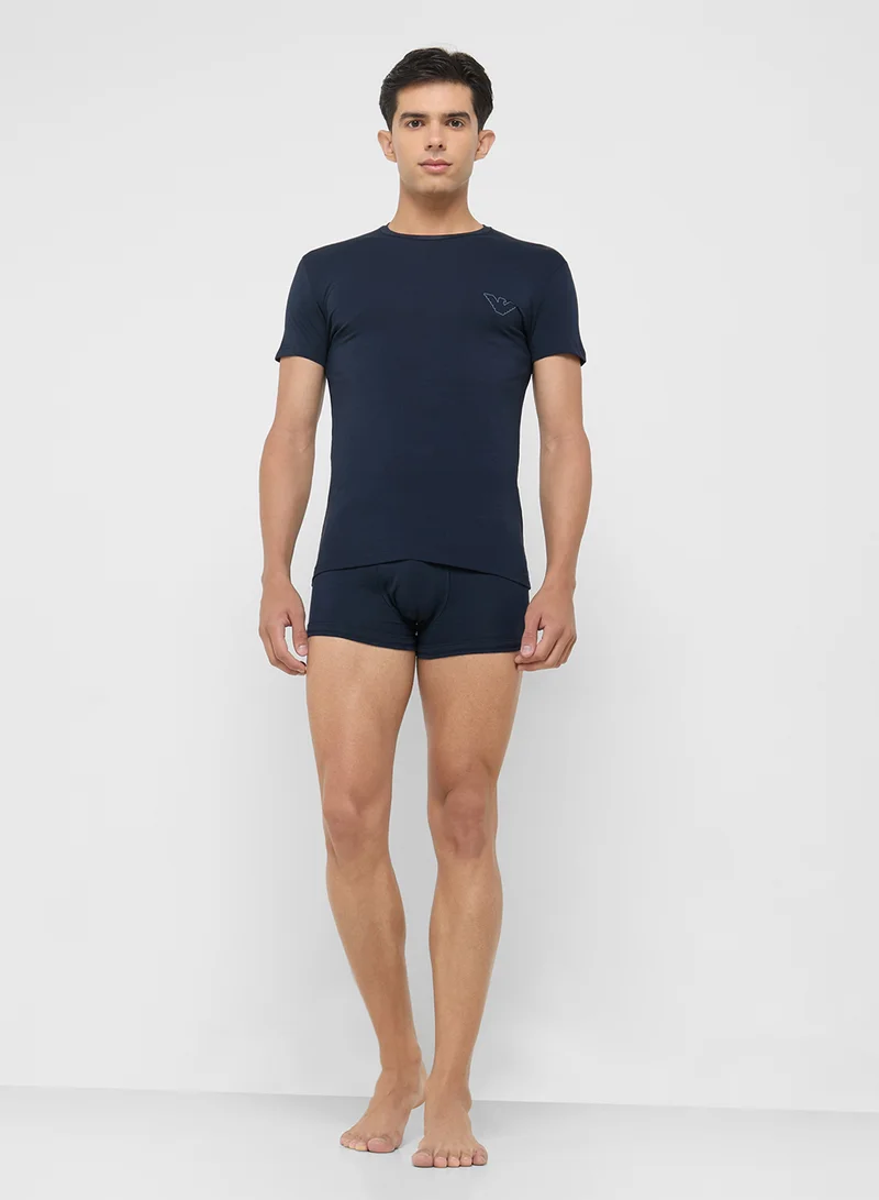 EMPORIO ARMANI Essential Crew Neck and Trunks Set