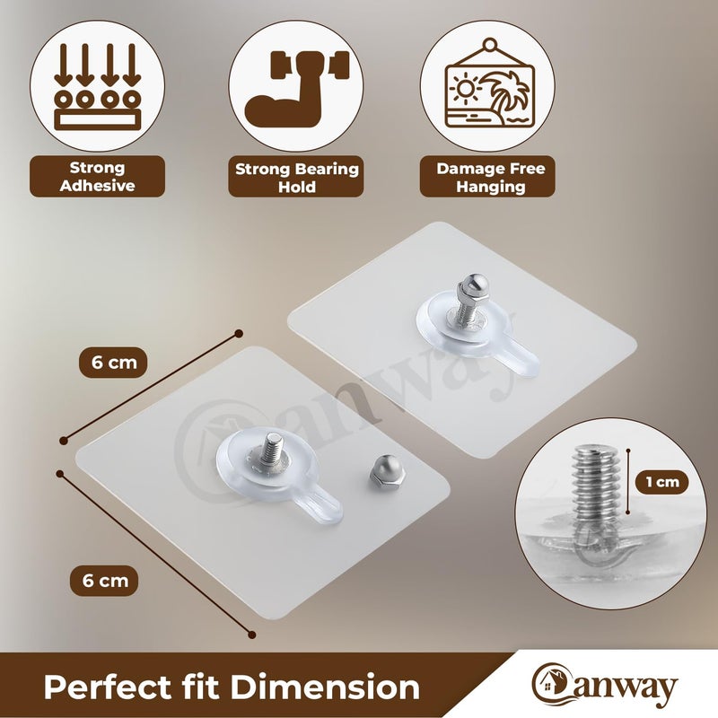 CANWAY 20 Pcs NonTrace No Drilling Installation Needed Self Adhesive Heavy Duty Nail Wall Hook for Use Inside Home Kitchen Office - Image 2
