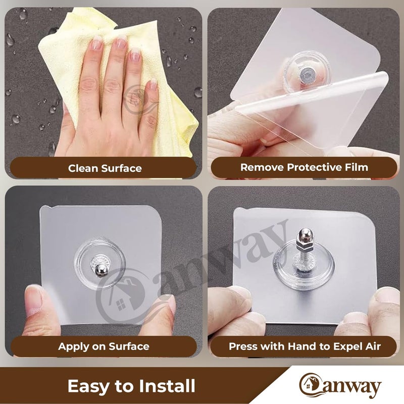 CANWAY 20 Pcs NonTrace No Drilling Installation Needed Self Adhesive Heavy Duty Nail Wall Hook for Use Inside Home Kitchen Office - Image 4