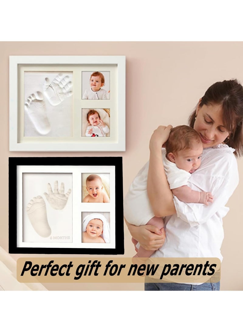VUCATIN Baby Hand and Footprint Kit Baby Footprint Kit Hand Print Mold Kit Baby Keepsake Baby Shower Gifts for Mom Baby Picture Frame for Baby Registry Boys Girls Personalized Baby Gifts (Black) - Image 2