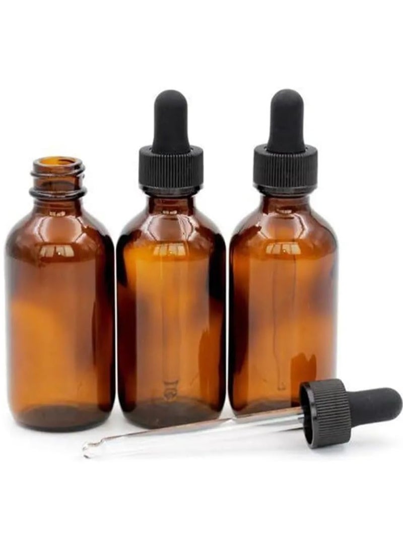 Luxoraq 3-Pcs, 30ml Amber Dropper Bottles – 1 oz Refillable Glass Bottles with Eye Droppers for Essential Oils, Skincare, Beard Oils, Aromatherapy, Travel – Leak-Proof, UV Protection - Image 1