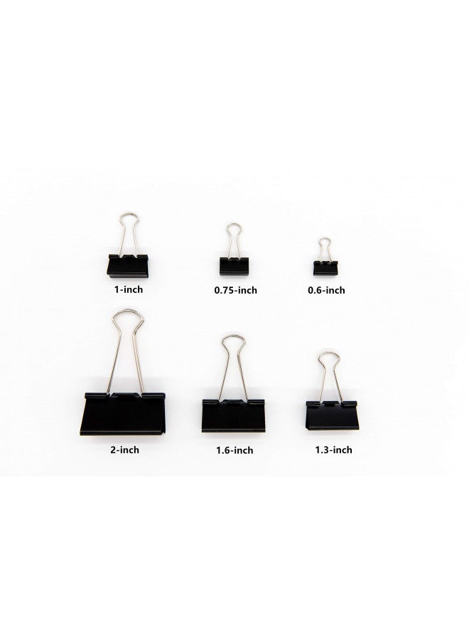 DSTELIN Binder Clips Paper Clamps Assorted Sizes 100 Count (Black), X Large, Large, Medium, Small, X Small and Micro, 6 Sizes in One Pack, Meet Your Different Using Needs. - Image 3