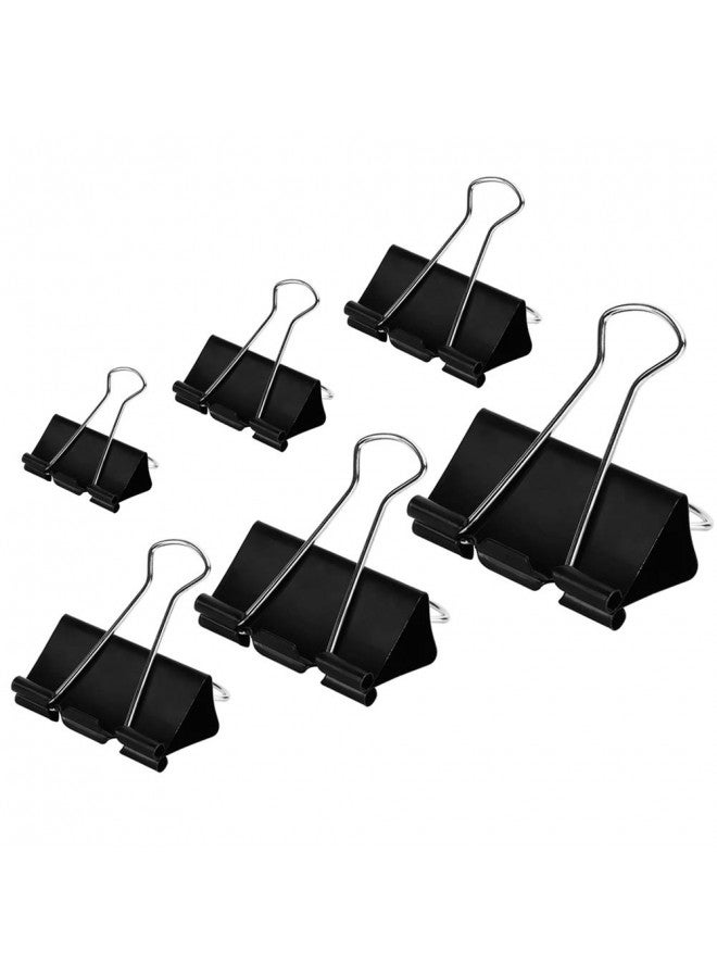 DSTELIN Binder Clips Paper Clamps Assorted Sizes 100 Count (Black), X Large, Large, Medium, Small, X Small and Micro, 6 Sizes in One Pack, Meet Your Different Using Needs. - Image 1