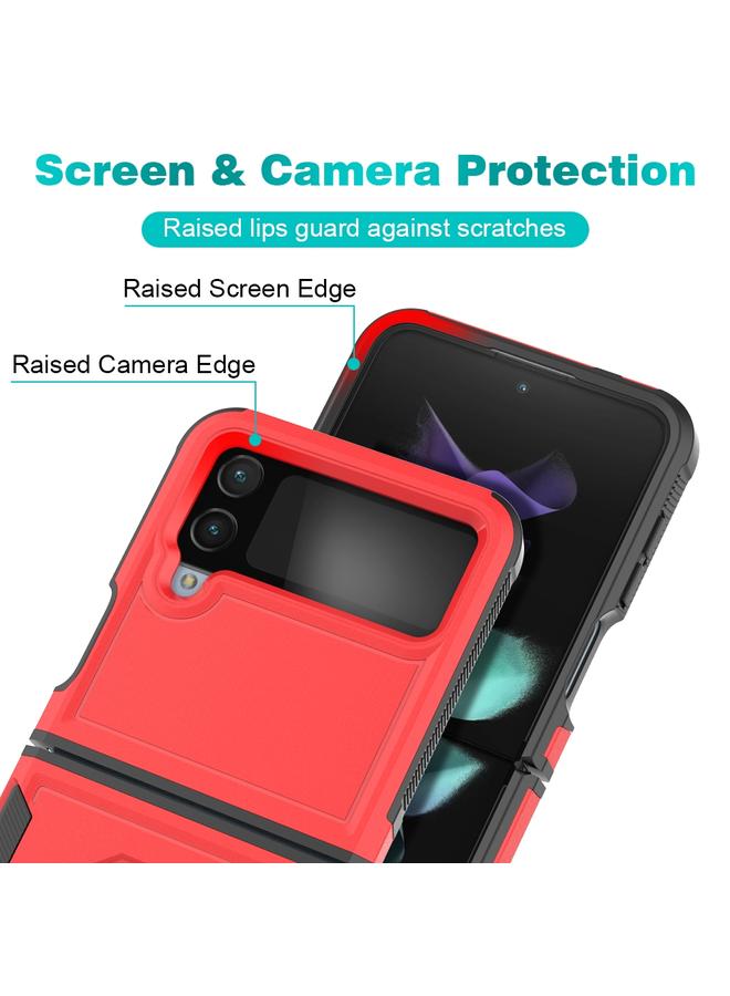 S-TOP Case For Samsung Galaxy Z Flip4 PC + TPU Phone Case with Ring Holder - Image 5