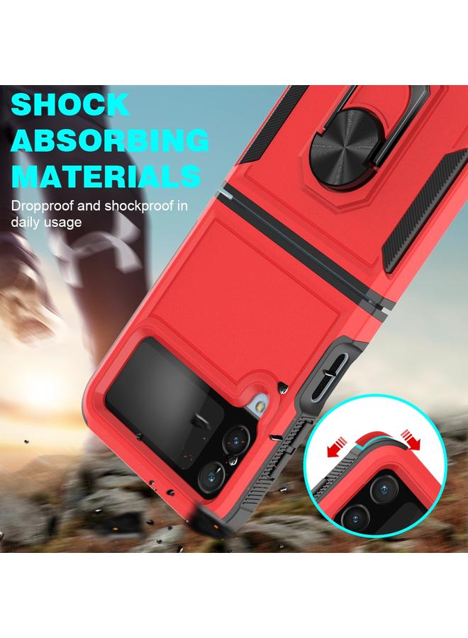 S-TOP Case For Samsung Galaxy Z Flip4 PC + TPU Phone Case with Ring Holder - Image 4