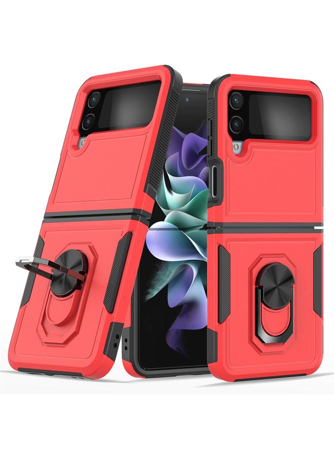 S-TOP Case For Samsung Galaxy Z Flip4 PC + TPU Phone Case with Ring Holder - Image 1