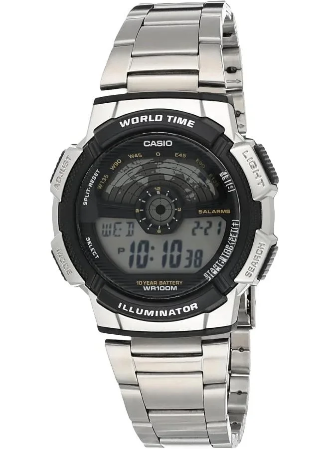 CASIO Men's Stainless Steel Digital Watch AE-1100WD-1AVDF - 43.5 mm