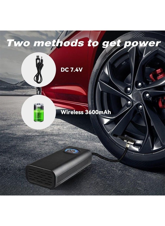 Denzoz Air Compressor Tire lnflator Pump Car Portable 150 Psi Cordless USB Rechargeable Battery 3600mAh Dc Adapter Car Air Pump Electric Air Pump for Car Tires  - Image 5