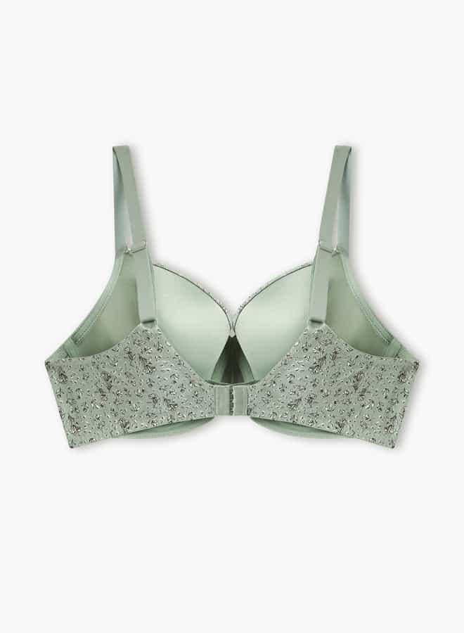 Splash FAV Floral Print Balconette Bra with Hook and Eye Closure - Image 2