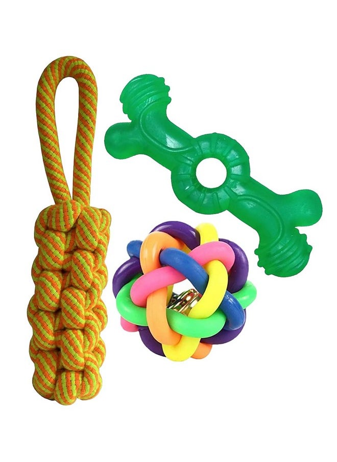 PET Interactive Combo Dog Chew Toys For Pug, Pomeranian, Beagle, Shih Tzu, Lhasa Apso, Mini To Small Breed Dogs Combo Pack - Color May Vary  - Image 1