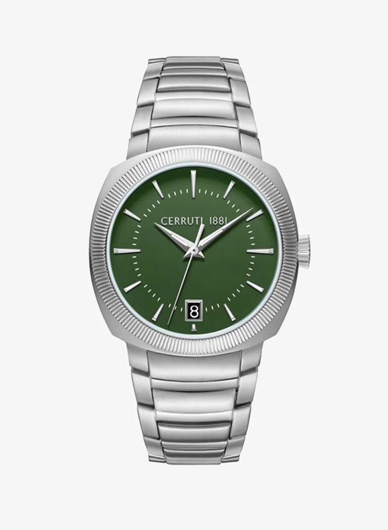 شيروتي 1881 Forli Green Dial Stainless Steel Bracelet Analog Watch for Men, 39mm