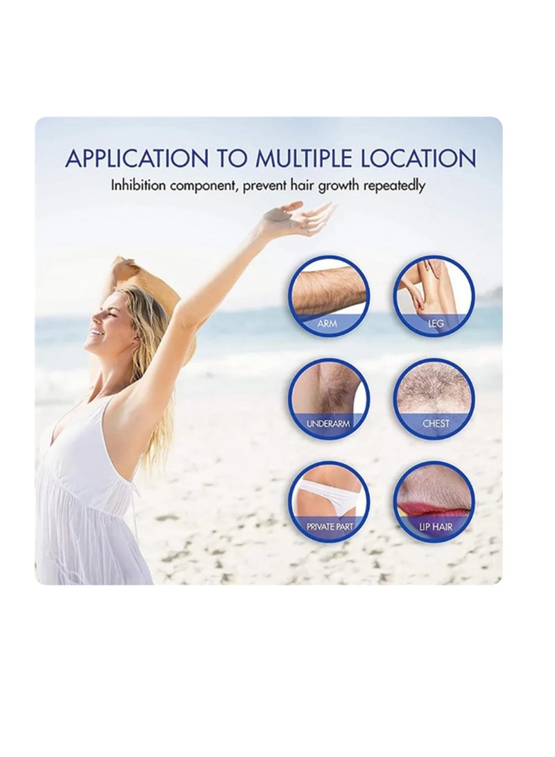 Excefore رذاذ إزالة شعر الجسم، 2 قطعة رذاذ عشبي لإزالة الشعر بدون ألم لجميع أنواع البشرة، كريم إزالة الشعر للنساء للأذرع، الإبطين، الساقين، تركيبة إزالة الشعر بدون ألم، خالية من العيوب، لطيفة، حساسة - Image 4