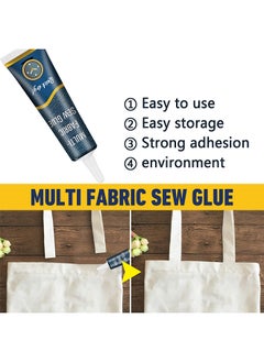 JUE-FISH Quick Dry Multi-Fabric Sew Glue, Fabric Glue Permanent Clear Washable For Patches Drying Waterproof Fabric Adhesive Glue For All Fabrics, Clothes, Cotton, Flannel, Denim, Leather, Polyester Repair  - Image 5