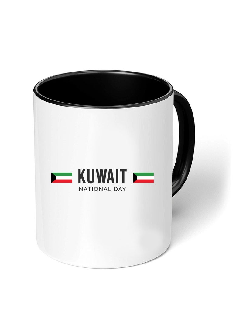 Kuwait National Day Sleek and Stylish Two-Tone Ceramic Coffee Mug - Kuwait Skyline Mug - Perfect for Kuwait National Day - 11 Oz - Image 1