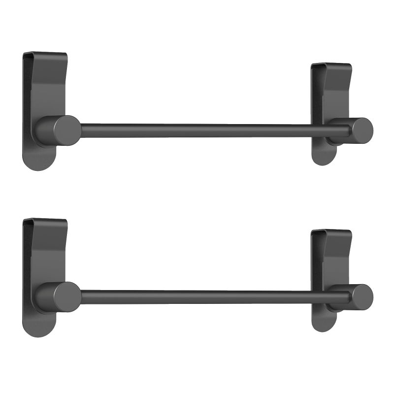 YUMORE Matte Black Over Door Towel Rack, Stainless Steel Over Cabinet Cupboard Towel Bar Kitchen Bathroom Towel Holder, Storage Dish Towel Holder, 2 Pack, - Image 1