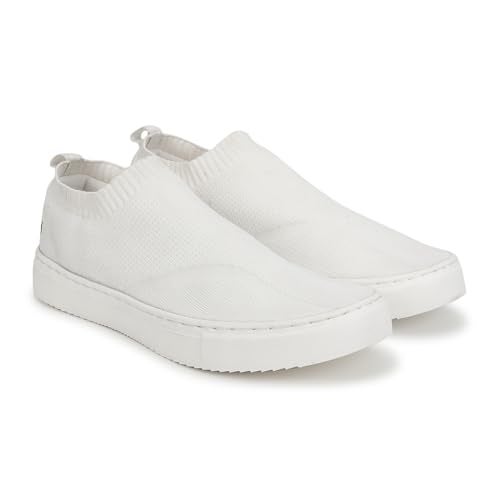 YOHO FreeStep spacious and casual slip on shoes | Comfortable for long hours of walking | Outperforms memory foam | Arch support Insole | White - UK 8 - Image 1