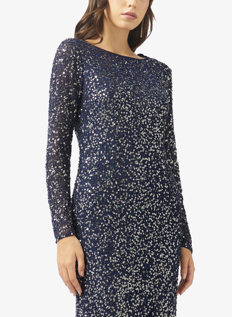 Namshi x Beaded Embellished Evening Gown - Image 3