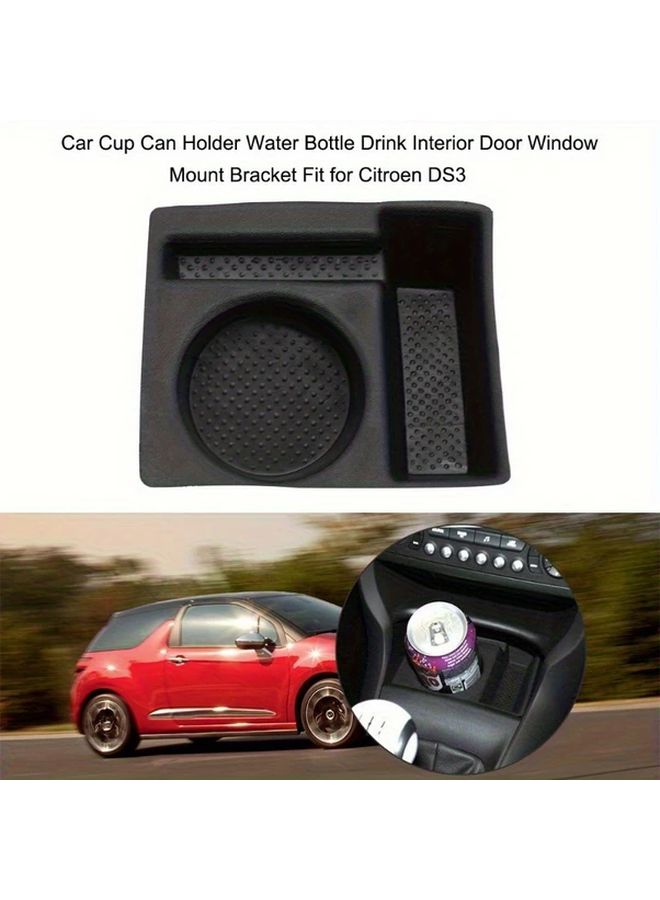 Black Universal Car Cup Holder For Citroen DS3 Beverage Drink Organizer - Image 1