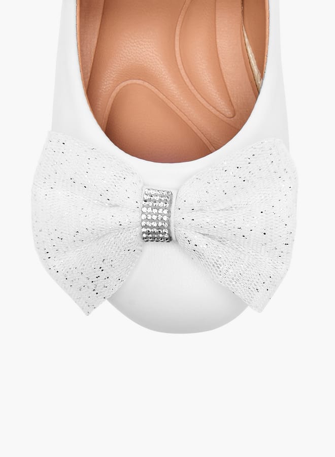 جونيورز حذاء باليرينا بناتي مزين بفيونكة وإغلاق بشريط لاصق - Image 4