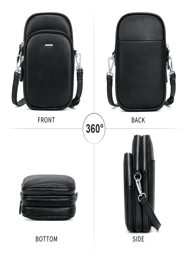 nuoku Small Crossbody Purse for Women, Vegan Leather Crossbody Bags for Women Small Size with Card Slots (Black) - Image 3