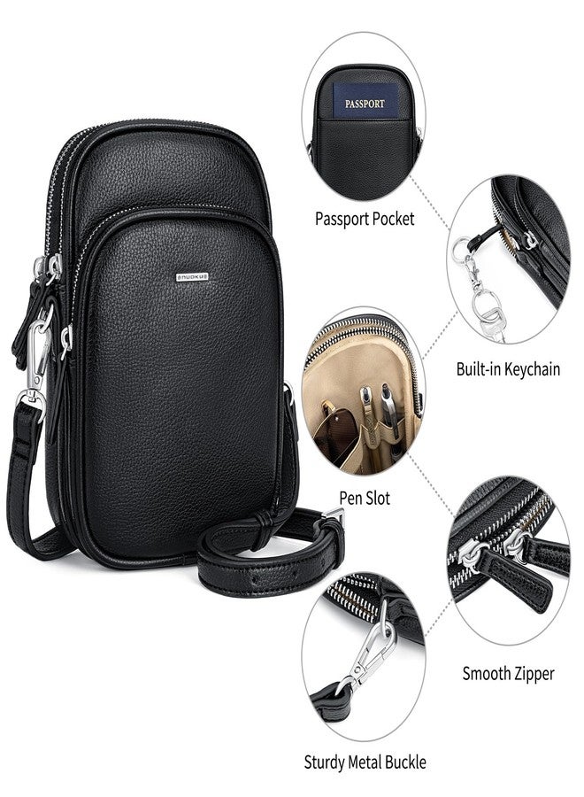 nuoku Small Crossbody Purse for Women, Vegan Leather Crossbody Bags for Women Small Size with Card Slots (Black) - Image 5