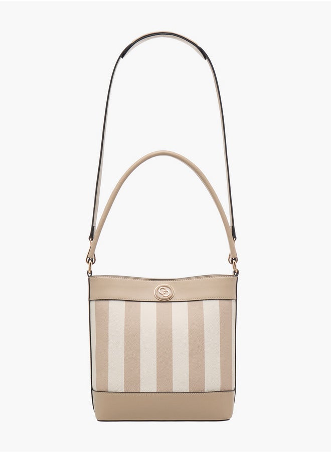 Celeste Women's Striped Bucket Bag with Detachable Strap  - Image 2