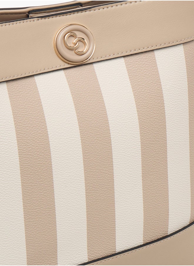 Celeste Women's Striped Bucket Bag with Detachable Strap  - Image 4
